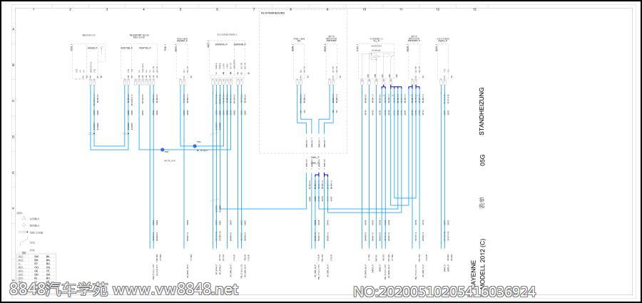 2012保时捷卡宴全车电路图(5G) 辅助加热系统